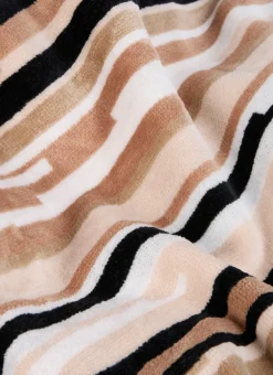 SERVIETTE DE TOILETTE EN VELOURS À RAYURES MULTICOLORE
