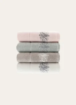 SERVIETTE DE TOILETTE EN VELOURS BRODÉE 500GR BLANC