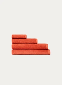 SERVIETTE DE TOILETTE EN COTON UNI BASIL TERRACOTTA