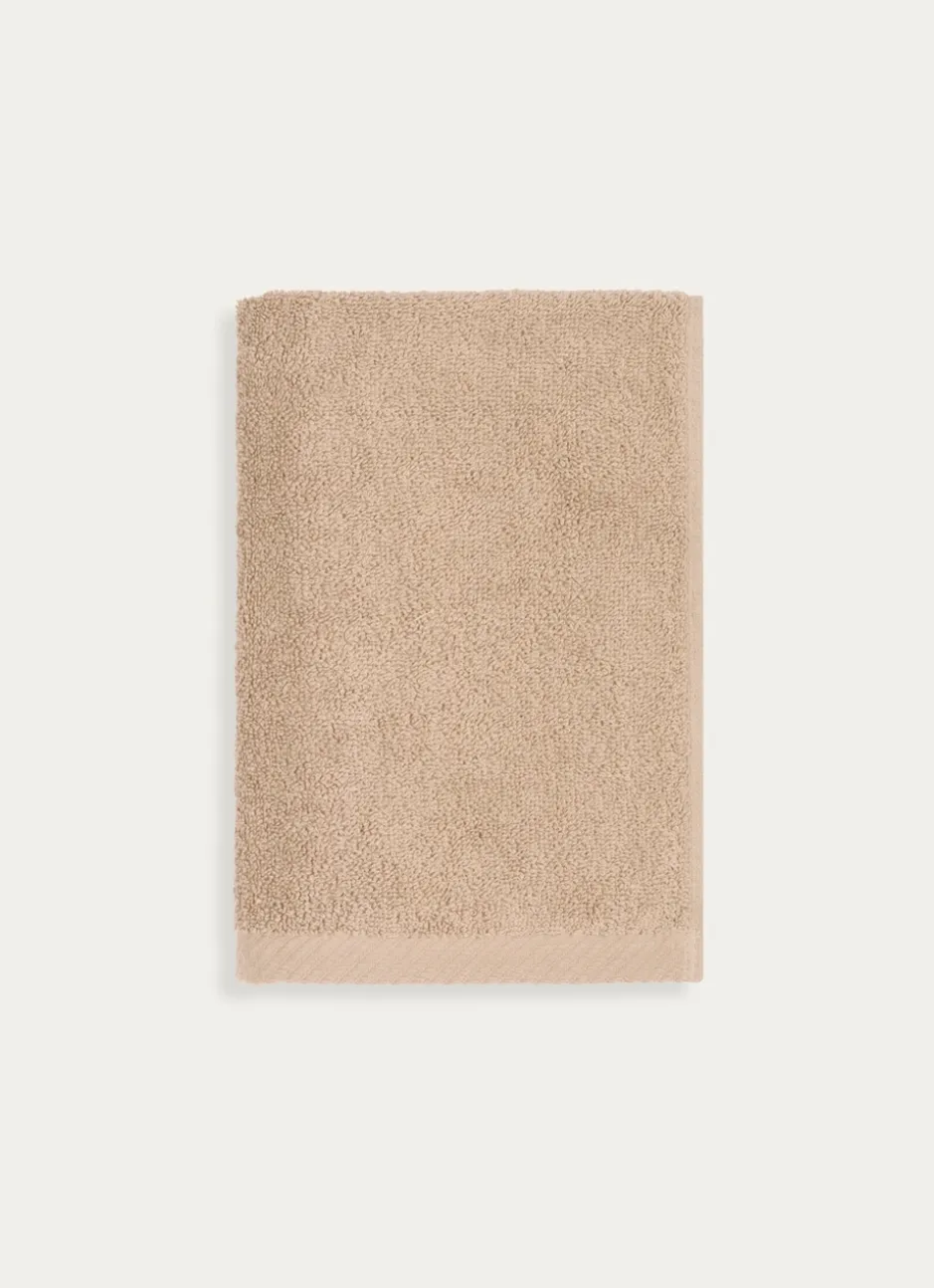 SERVIETTE DE TOILETTE EN COTON UNI BASIL BEIGE FONCÉ
