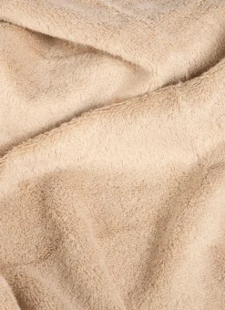 SERVIETTE DE TOILETTE EN COTON ET SOIE AGNES BEIGE FONCE