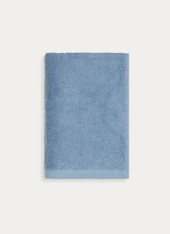 SERVIETTE DE TOILETTE EN COTON UNI BASIL BLEU