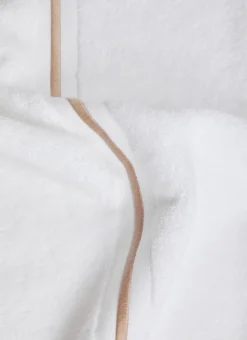 SERVIETTE DE TOILETTE FINITION BOURDON OPÉRA BLANC/BEIGE