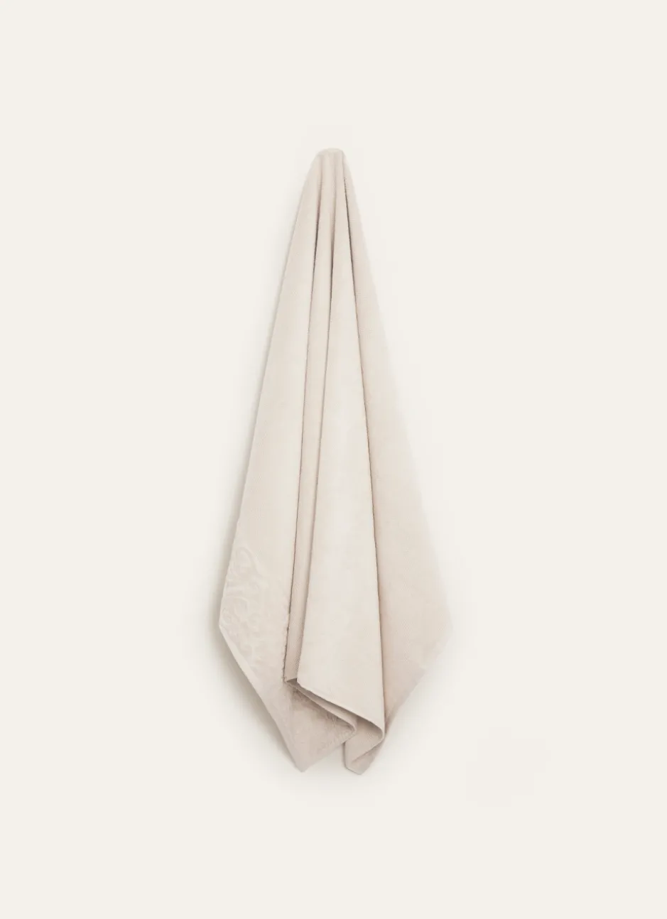 SERVIETTE DE TOILETTE LITEAU VELOURS CISELÉ BEIGE