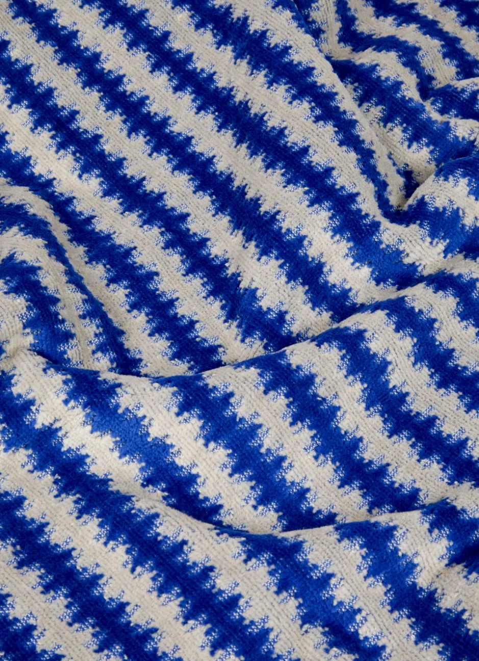 SERVIETTE DE TOILETTE RAYÉE EN JACQUARD CRISTEL BLEU/BEIGE