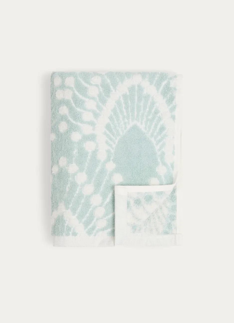 SERVIETTE DE TOILETTE SERENA EN JACQUARD BLEU CLAIR