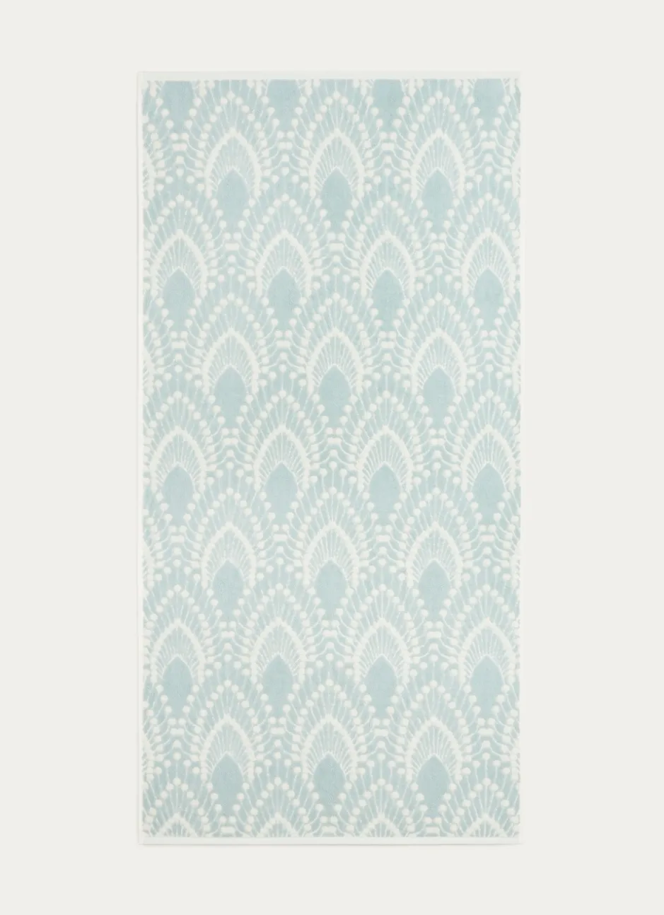 SERVIETTE DE TOILETTE SERENA EN JACQUARD BLEU CLAIR