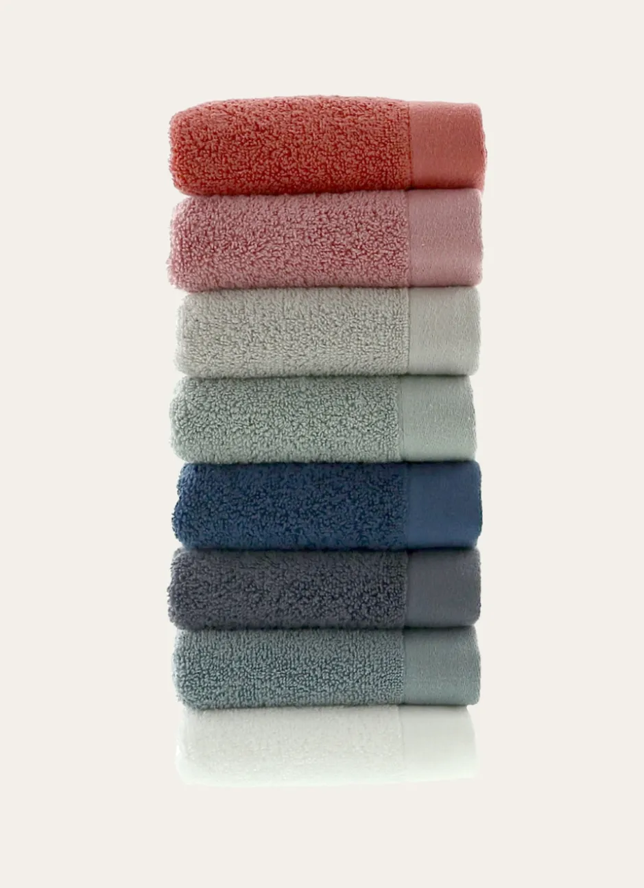 SERVIETTE INVITÉ COTON MOELLEUX ZÉRO TORSION BLEU GRIS