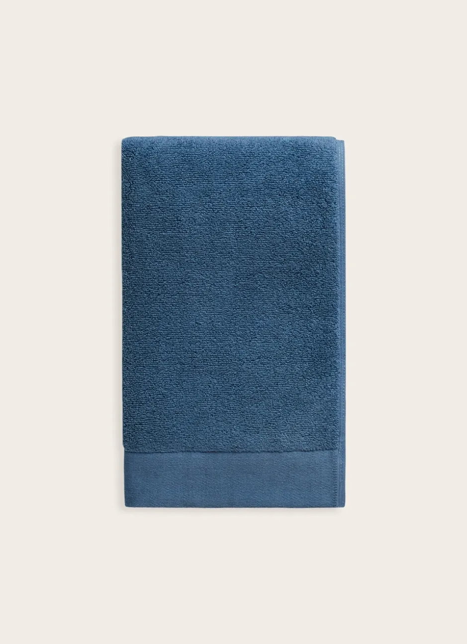 SERVIETTE INVITÉ COTON MOELLEUX ZÉRO TORSION BLEU BALTIQUE