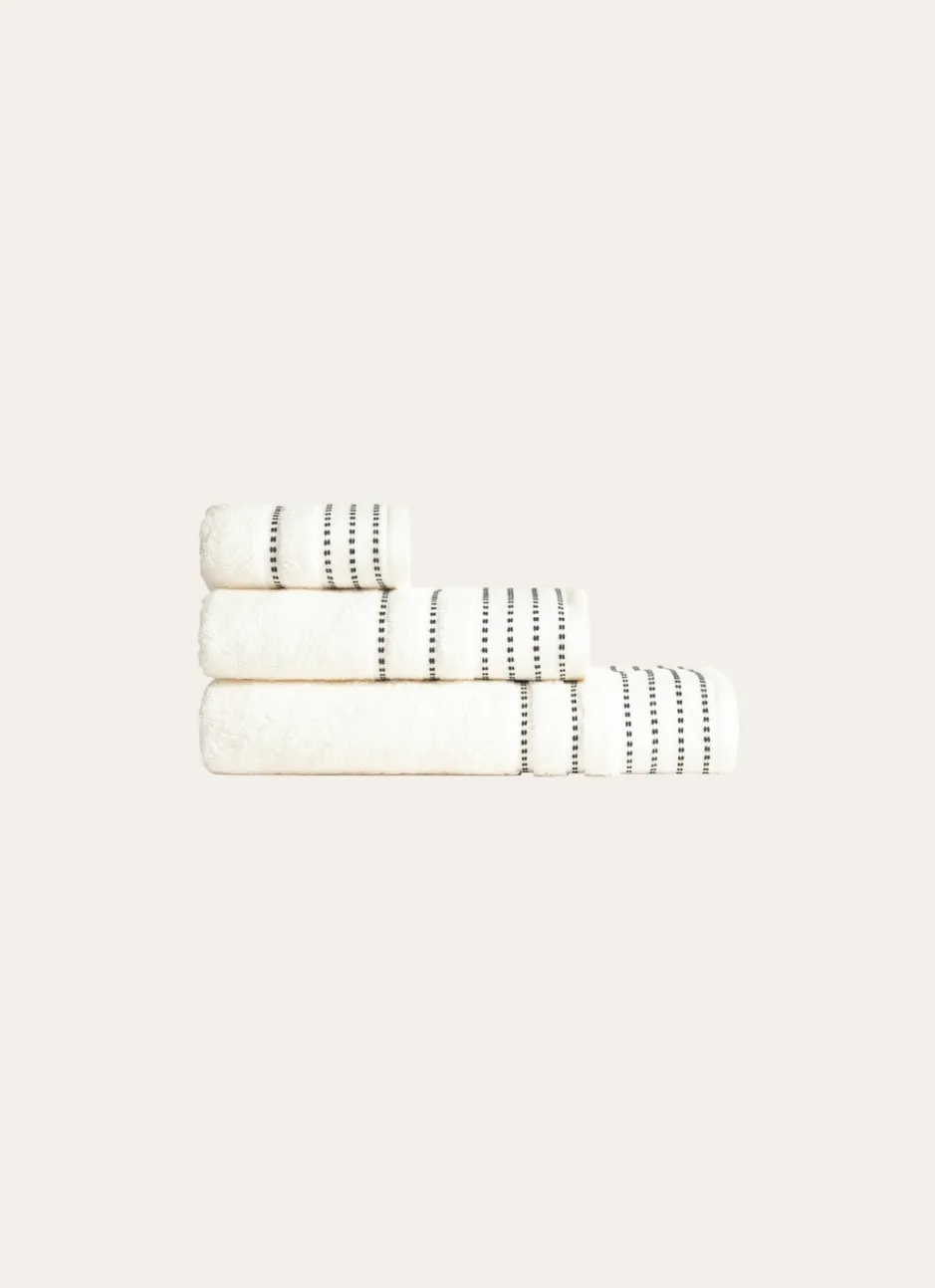SERVIETTE INVITÉ EN COTON DÉTAILS POINTS BLANC
