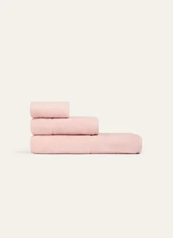 SERVIETTE INVITÉ EN VELOURS BRODÉE 500GR ROSE