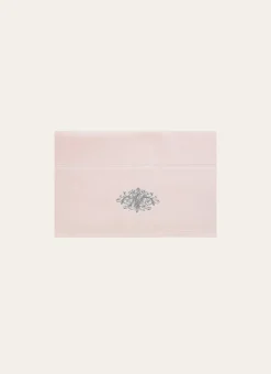 SERVIETTE INVITÉ EN VELOURS BRODÉE 500GR ROSE PÂLE