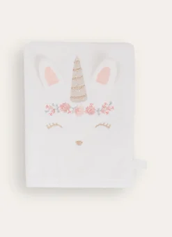SET CAPE ET GANT LICORNE BLANC
