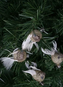 SET DE 4 PETITS OISEAUX BRILLANTS SUR CLIP PLATINE