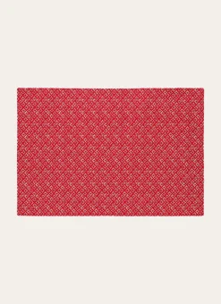 SET DE TABLE EN COTON IMPRIMÉ À MOTIF FANTAISIE rouge