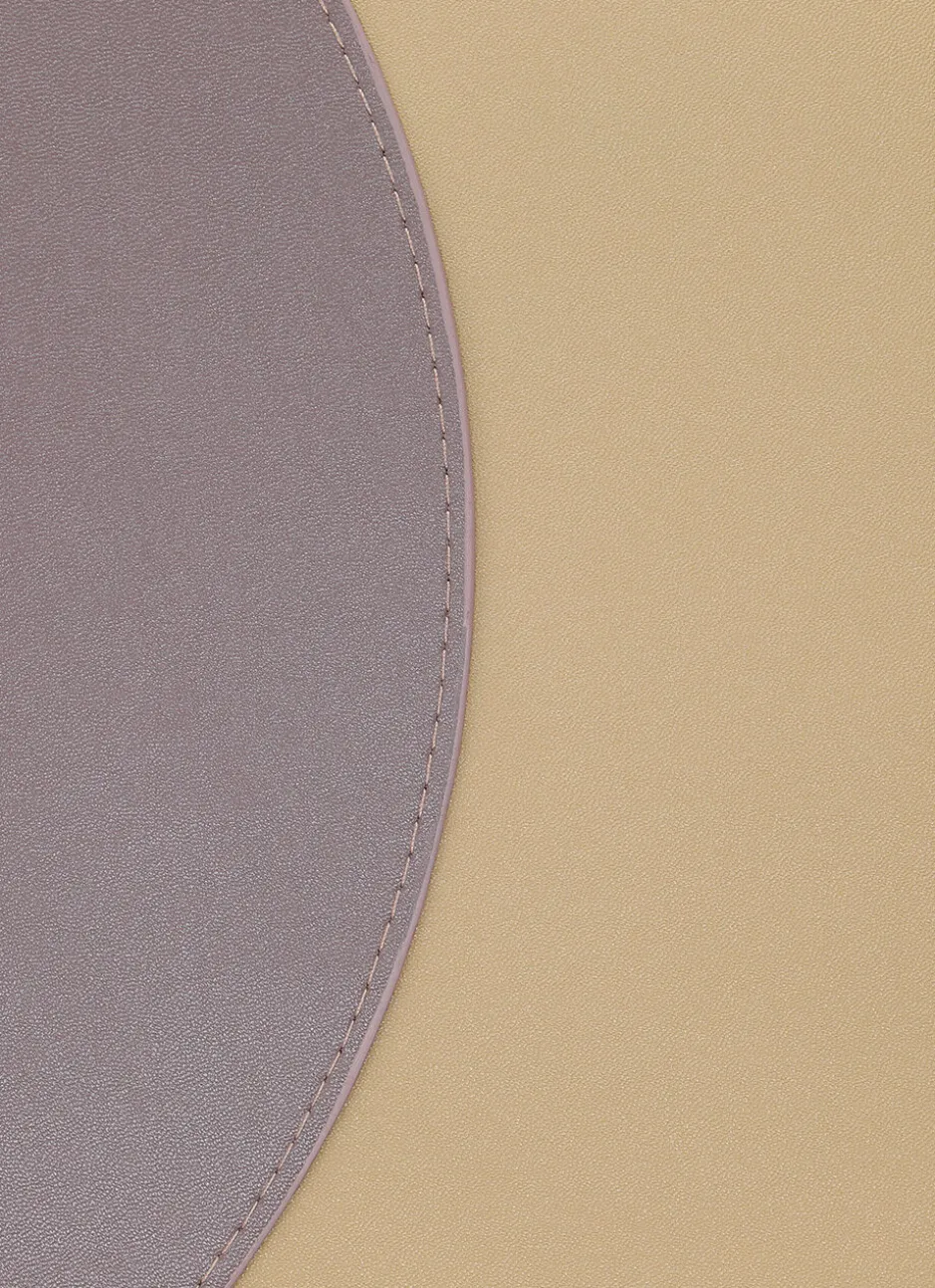 SET DE TABLE ROND FAUX CUIR OR