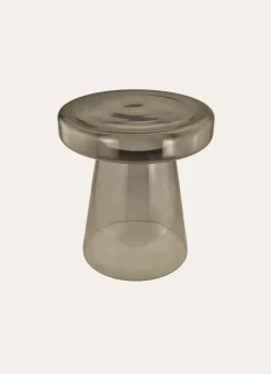TABLE D'APPOINT EN VERRE GRIS CLAIR