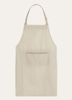 TABLIER EN COTON IMPRIMÉ MINI MOTIFS GRIS