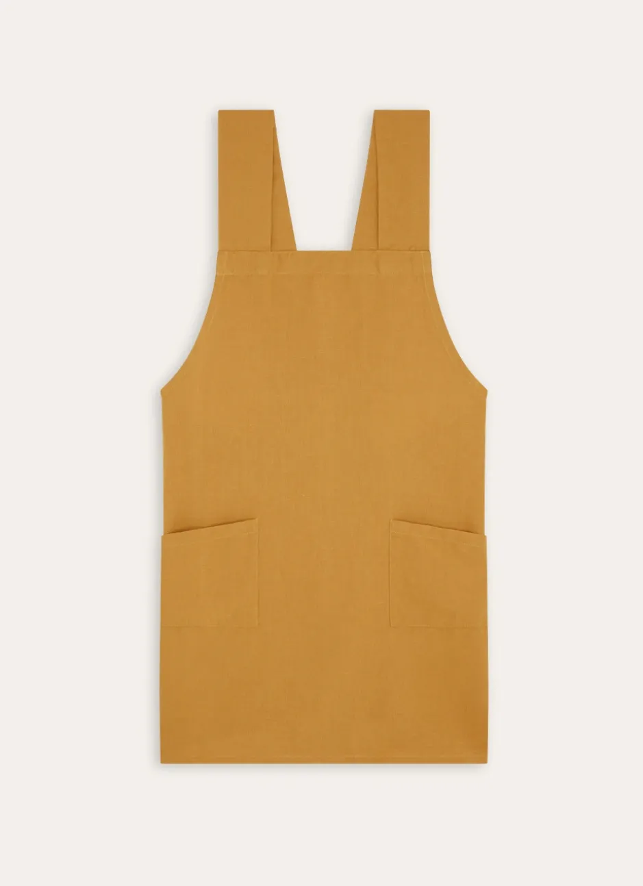 TABLIER JAPONAIS UNI EN COTON ET LIN OSIER