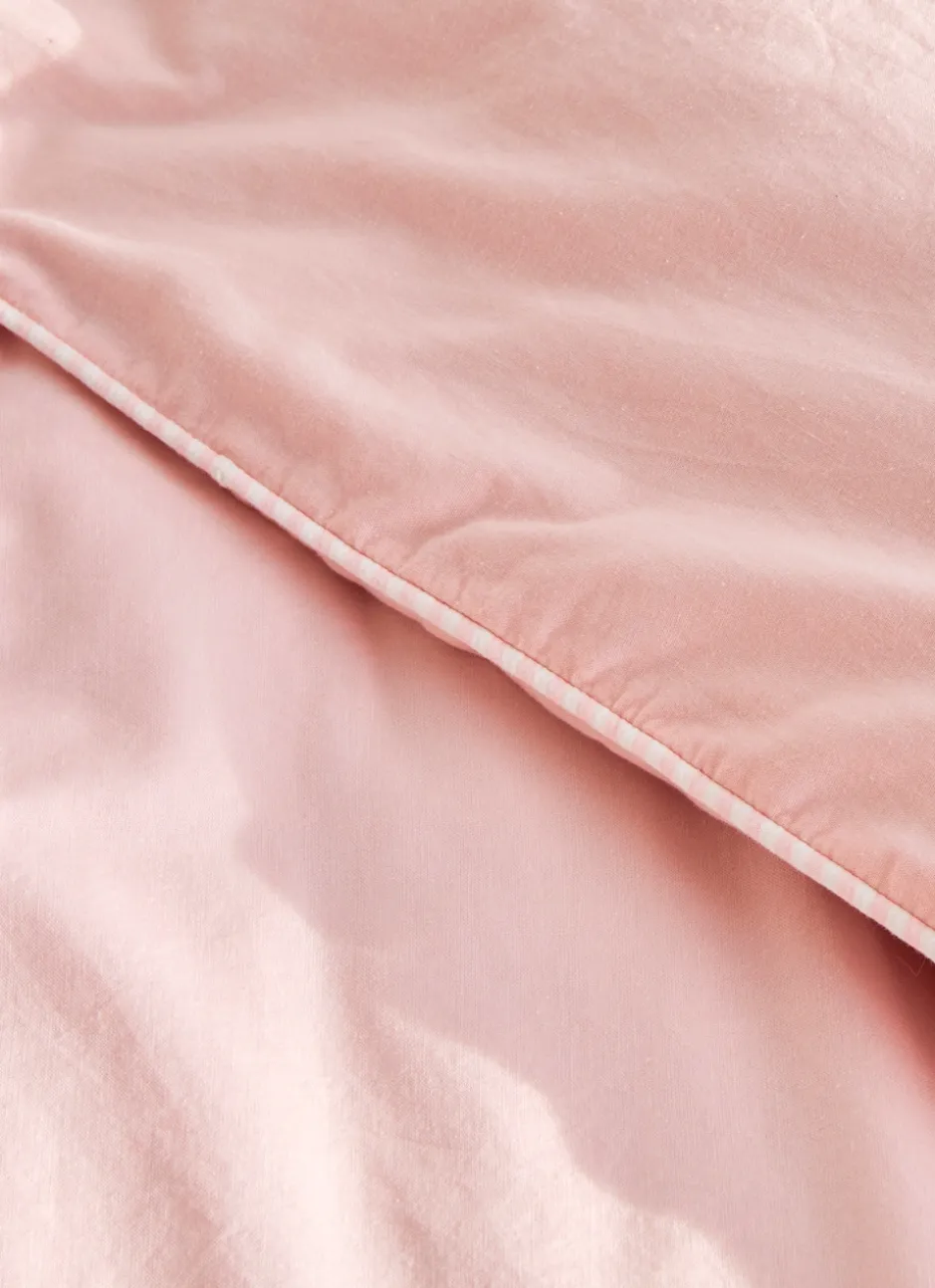 TAIE D’OREILLER ENFANT EN COTON LAVÉ ROSE
