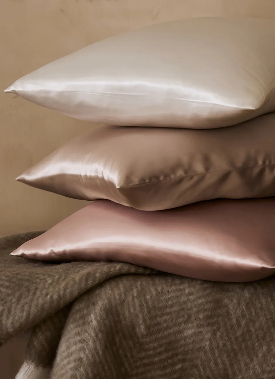 TAIE D'OREILLER PURE SOIE DE MÛRIER GRIS