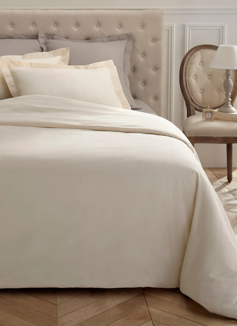 TAIE D'OREILLER UNIE EN COTON TAUPE
