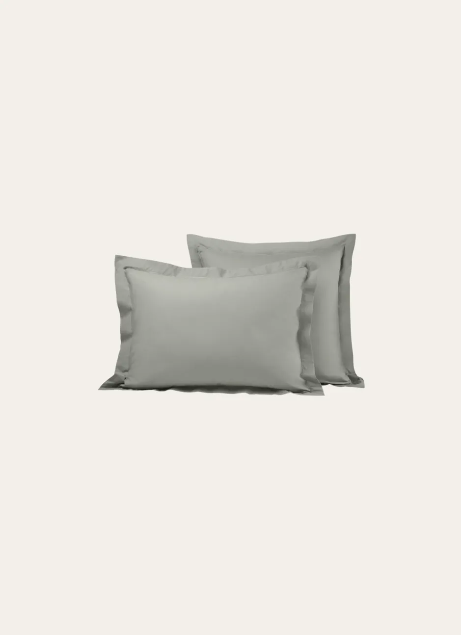 TAIE D'OREILLER UNIE EN COTON VERT TENDRE