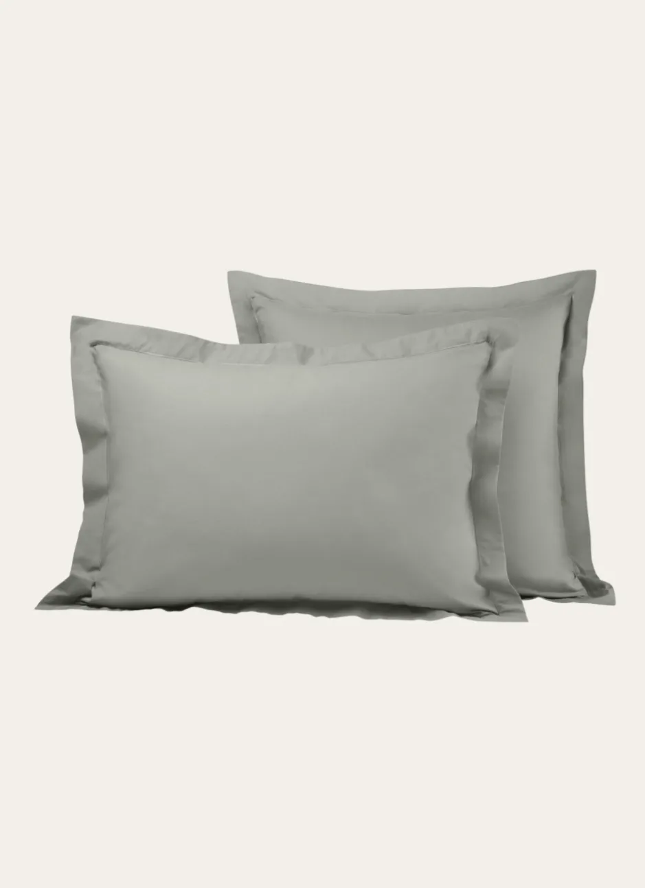 TAIE D'OREILLER UNIE EN COTON VERT TENDRE