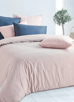 TAIE D'OREILLER UNIE EN COTON LAVÉ BIO ROSE PÂLE