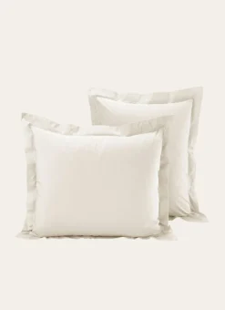 TAIE D'OREILLER UNIE EN PERCALE DE COTON ÉCRU