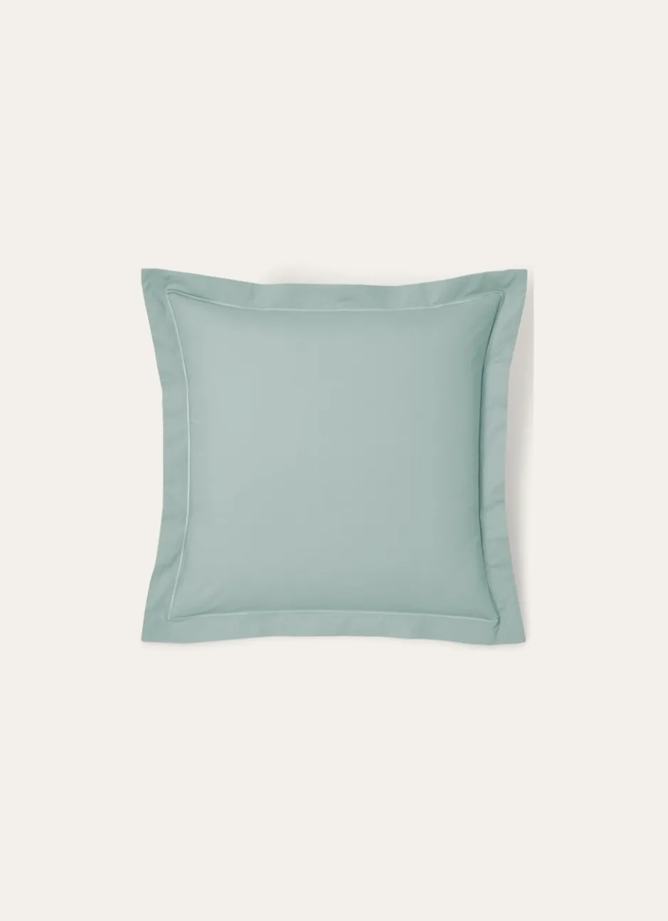 TAIE D'OREILLER UNIE EN PERCALE DE COTON VERT DE GRIS