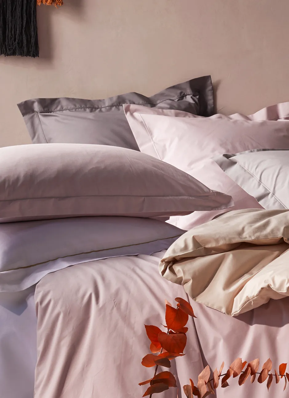TAIE D'OREILLER UNIE EN PERCALE DE COTON BLANC