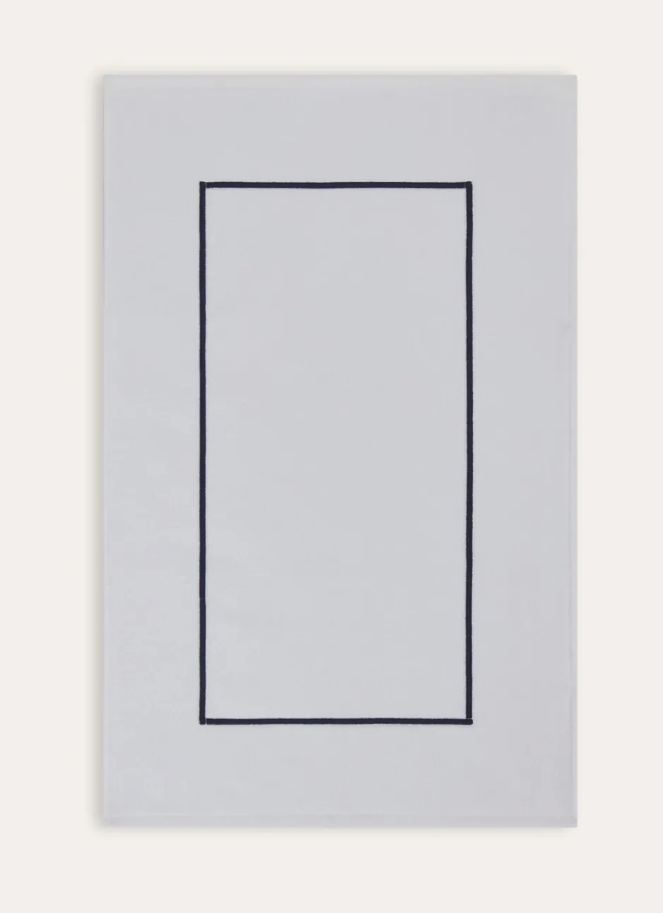 TAPIS DE BAIN BLANC/MARINE