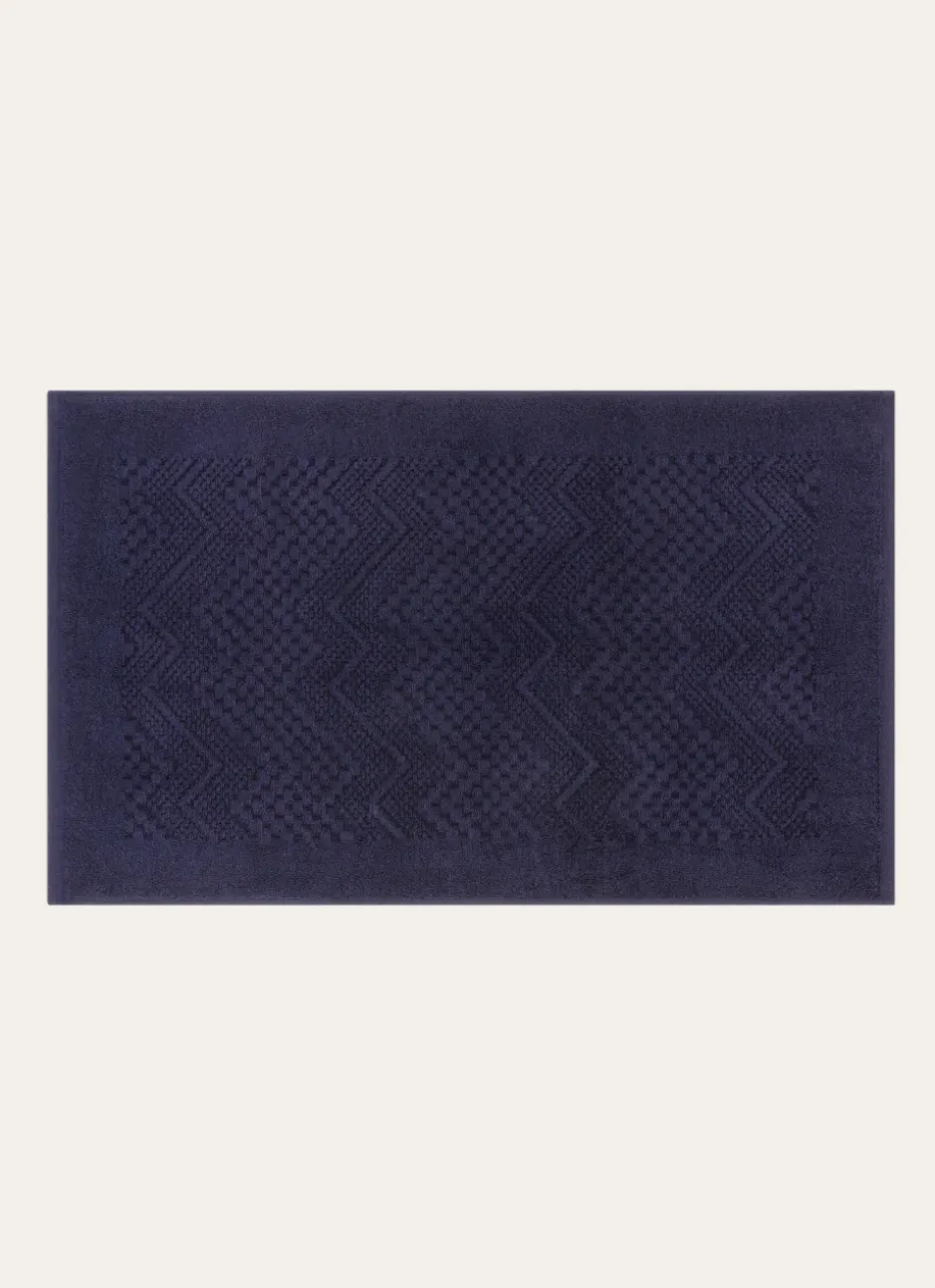 TAPIS DE BAIN EN COTON BLEU MARINE