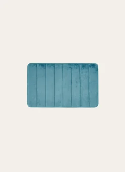 TAPIS DE BAIN UNI À MÉMOIRE DE FORME BLEU CIEL