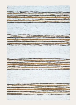TAPIS RAYURE TISSÉ ÉCRU