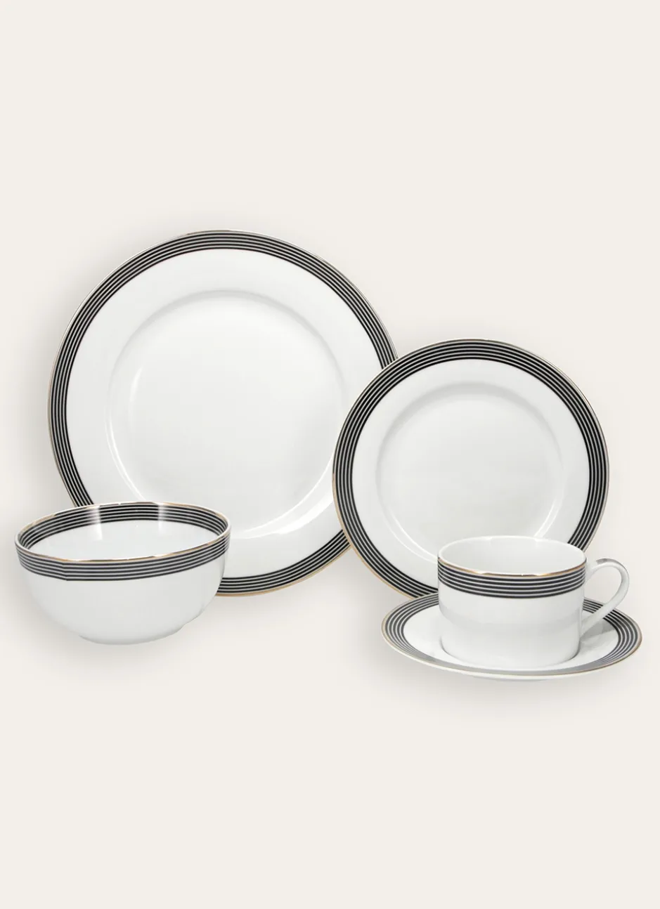 TASSE EN PORCELAINE AVEC LISERET EN OR SONGE Noir