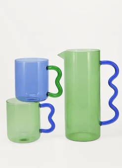 TASSE EN VERRE BLEU/VERT
