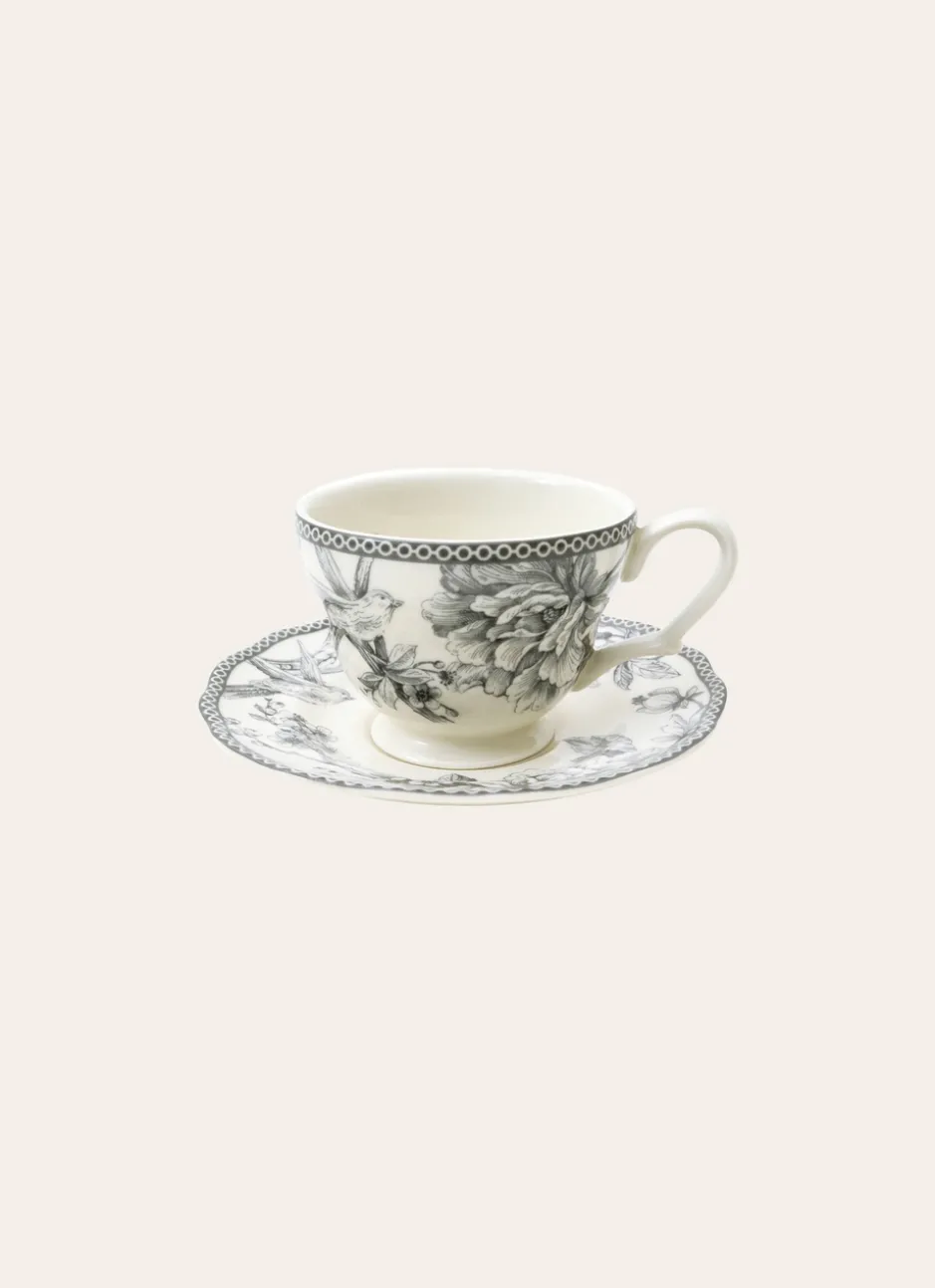 TASSE ET SOUCOUPE EN GRÈS ADELAÏDE GRIS