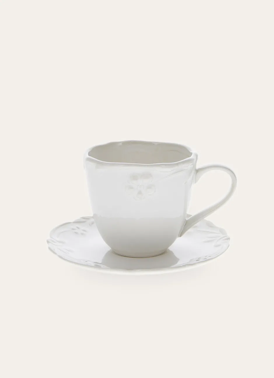 TASSE ET SOUCOUPE EN PORCELAINE ROYAL BLANC