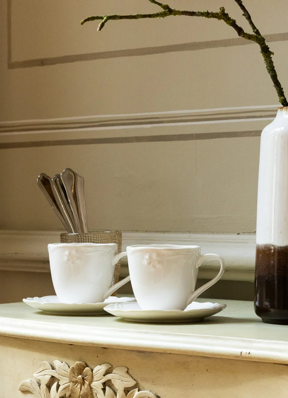 TASSE ET SOUCOUPE EN PORCELAINE ROYAL BLANC