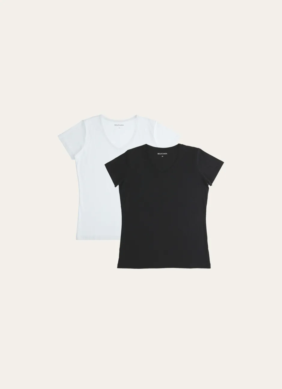 TEE SHIRT A MANCHES COURTES BLANC