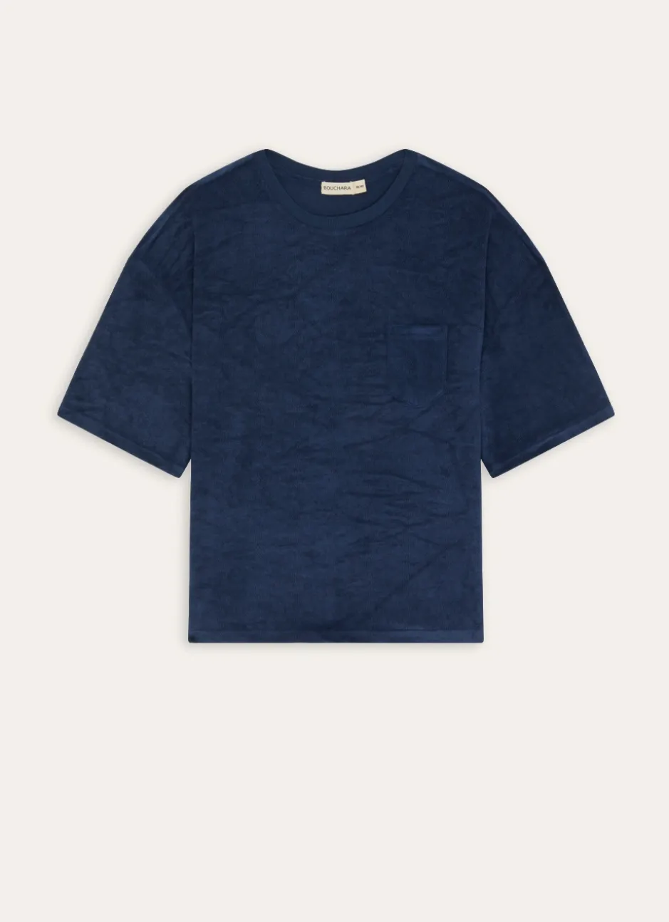 TEE-SHIRT MANCHES COURTES EN MATIÈRE ÉPONGE ENCRE