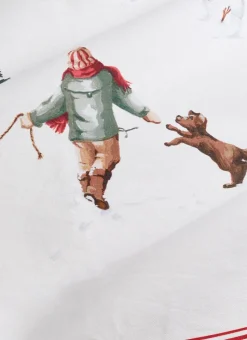 TORCHON SCÈNE DE NOËL MULTI LUGE