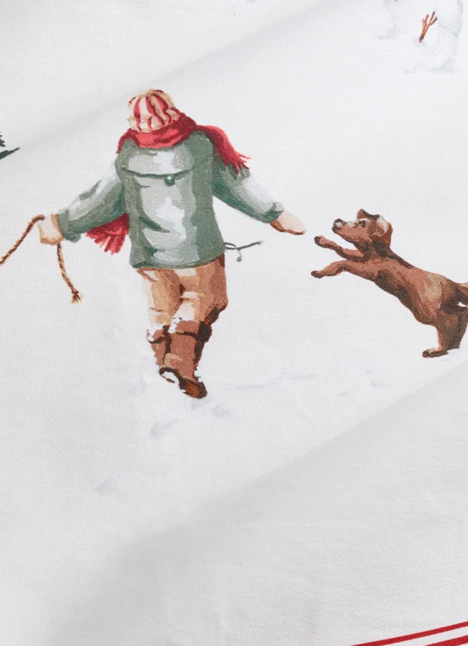 TORCHON SCÈNE DE NOËL MULTI LUGE