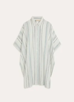 TUNIQUE BOUTONNÉE FORME AMPLE EN COTON ECRU