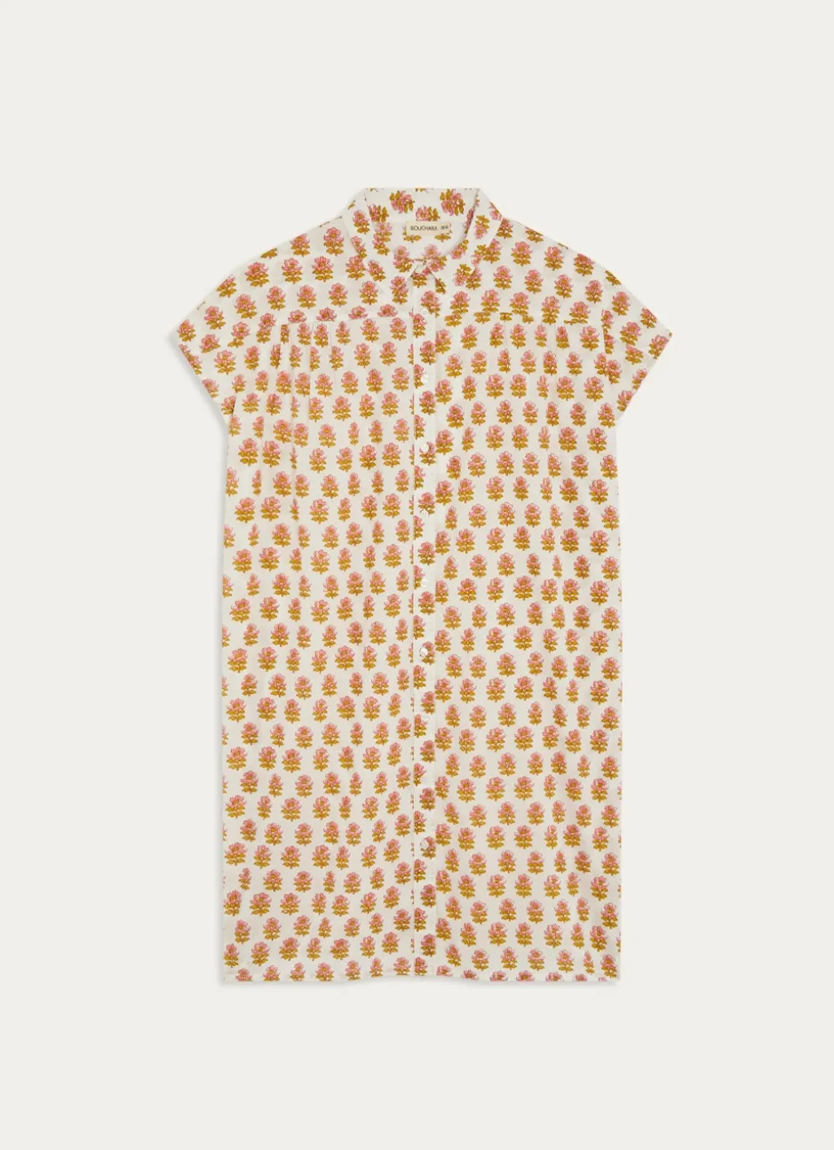 TUNIQUE SANS MANCHES EN VOILE DE COTON FARAH MULTICOLORE