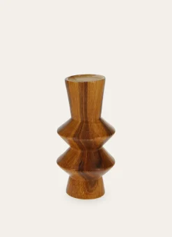 VASE EN CÉRAMIQUE IMITATION BOIS MARRON