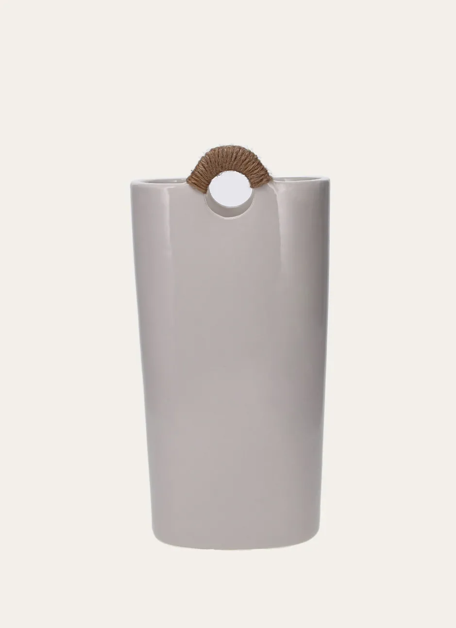 VASE EN GRÈS BRILLANT BLANC