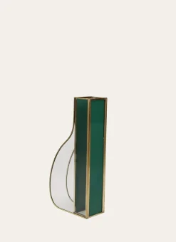 VASE EN VERRE AVEC PARTIES TRANSPARENTES ET COLORÉ vert